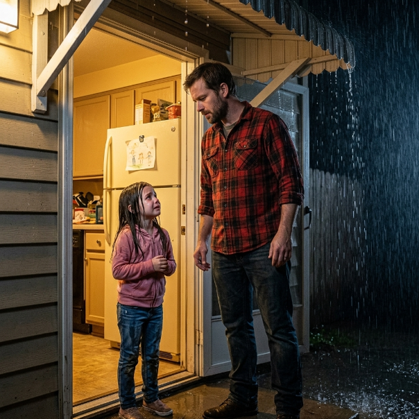 A Little Girl Knocked on His Door in the Rain—The Single Father Made a Choice That Changed Two Lives