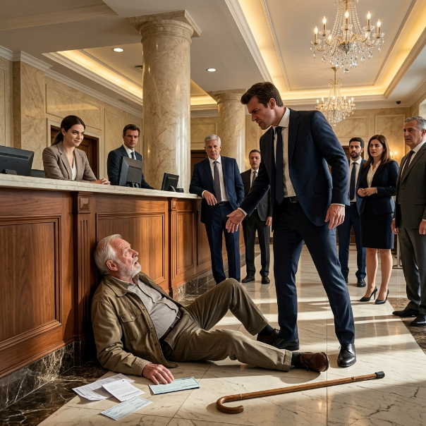 A Bank Manager Shoved an Old Man to the Ground—Then His Son Walked In Wearing Ordinary Clothes